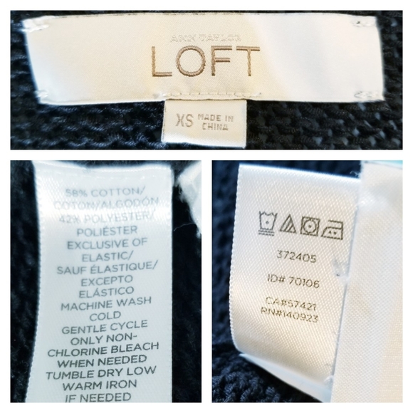 LOFT Black Knit Open Drape Cardigan Sweater - Picture 14 of 14